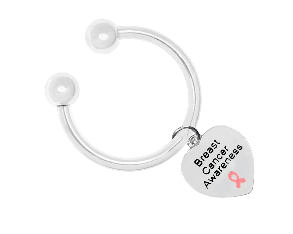 Breast Cancer Awarenes Heart Key Chains - Fundraising For A Cause