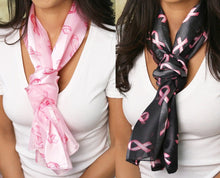 Load image into Gallery viewer, Breast Cancer Awareness Ribbon Scarves in Pink OR Black - Fundraising For A Cause