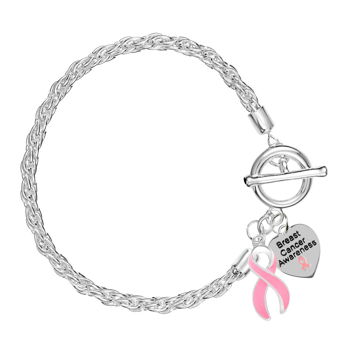 Breast Cancer Pink Ribbon Rope Bracelets - Fundraising For A Cause