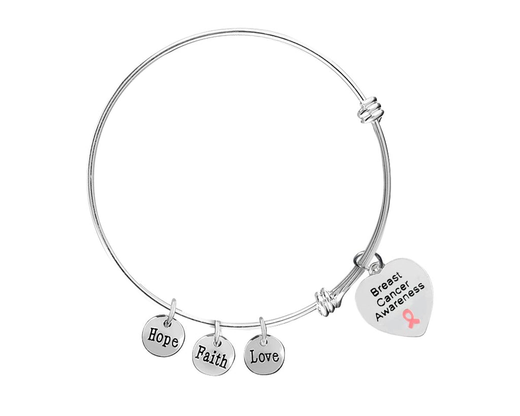 Breast Cancer Retractable Charm Bracelets - Fundraising For A Cause