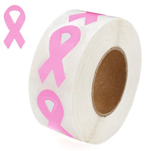 Load image into Gallery viewer, Breast Cancer Ribbon Stickers - Small (250 per Roll) - Fundraising For A Cause