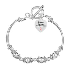 Load image into Gallery viewer, Breast Cancer Silver Beaded Bracelets - Fundraising For A Cause