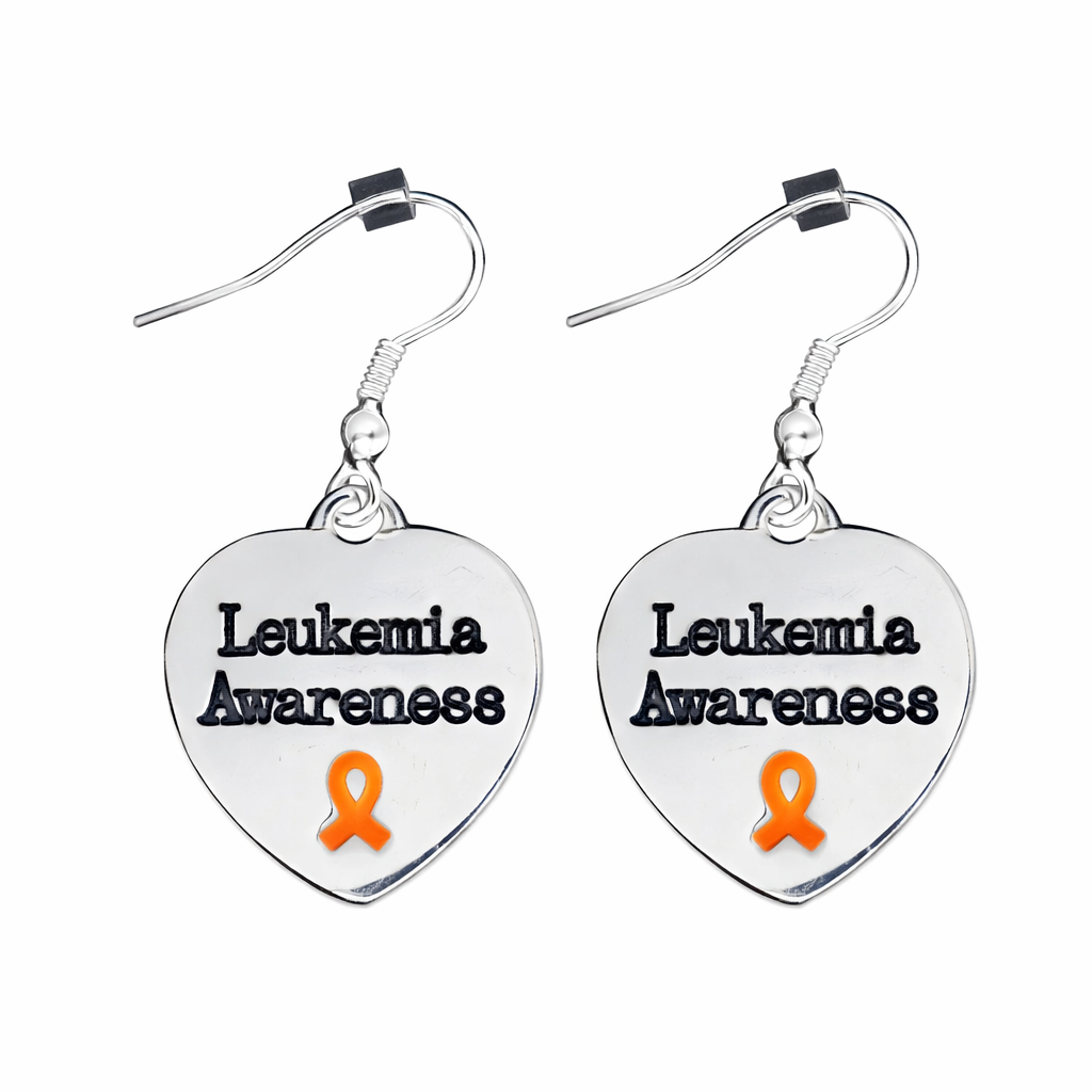 Leukemia Awareness Heart Earrings