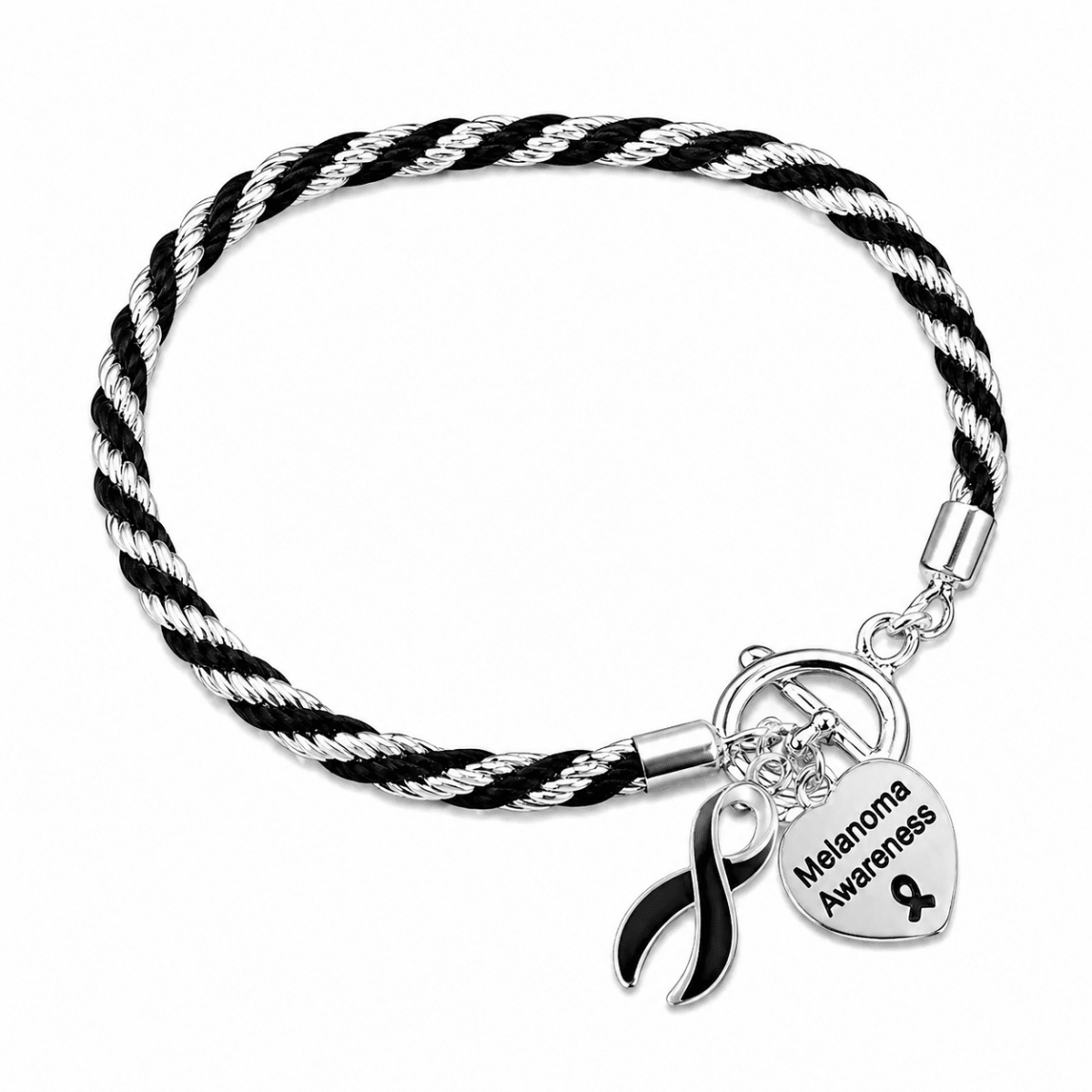 Melanoma Ribbon Rope Bracelets