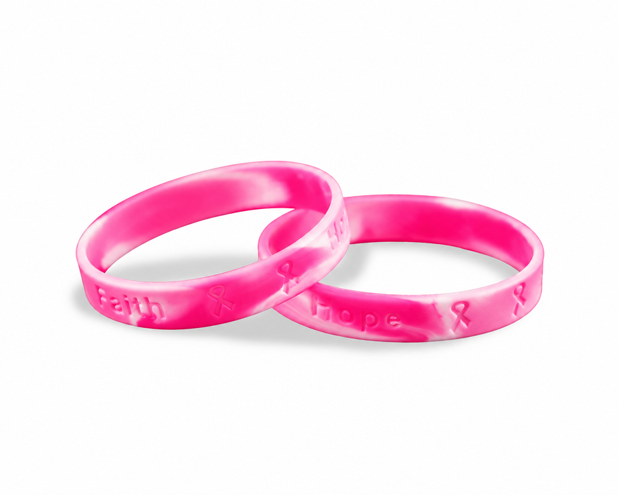 Pink Camo Hope Faith Love Silicone Bracelets