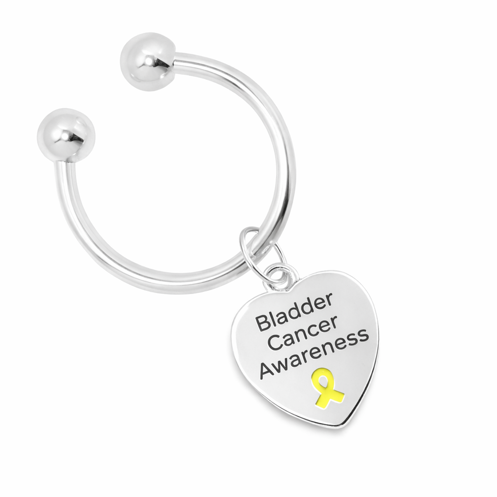 Bladder Cancer Awarenes Heart Key Chains