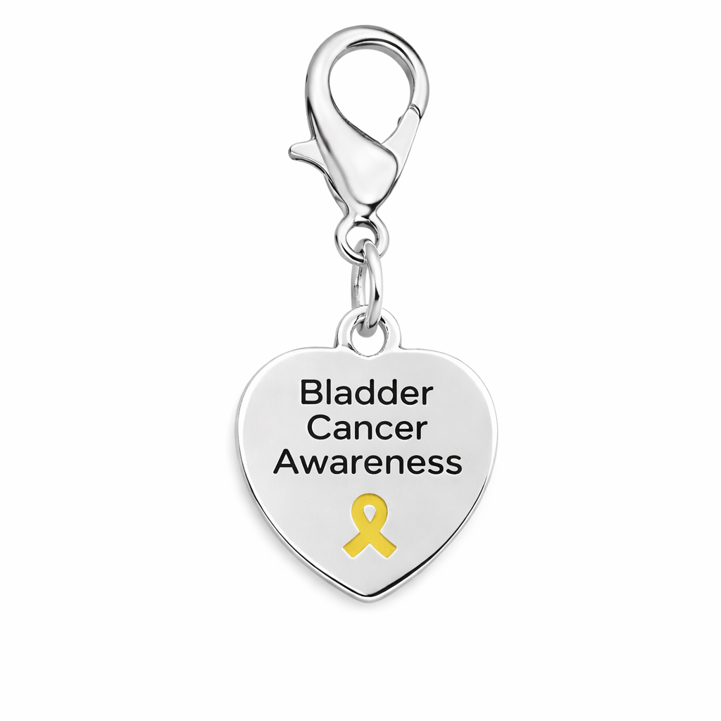 Bladder Cancer Awareness Heart Hanging Charms