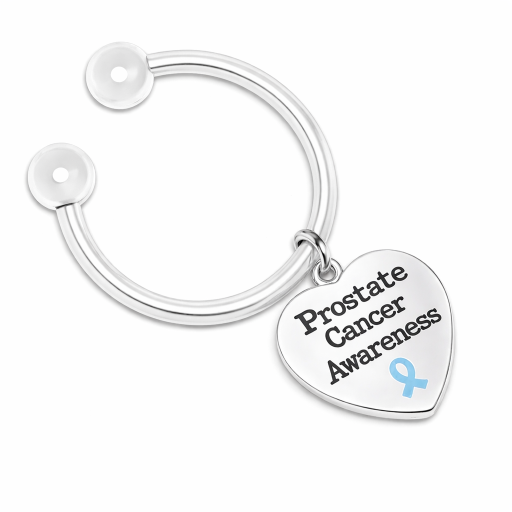 Prostate Cancer Heart Charm Key Chains