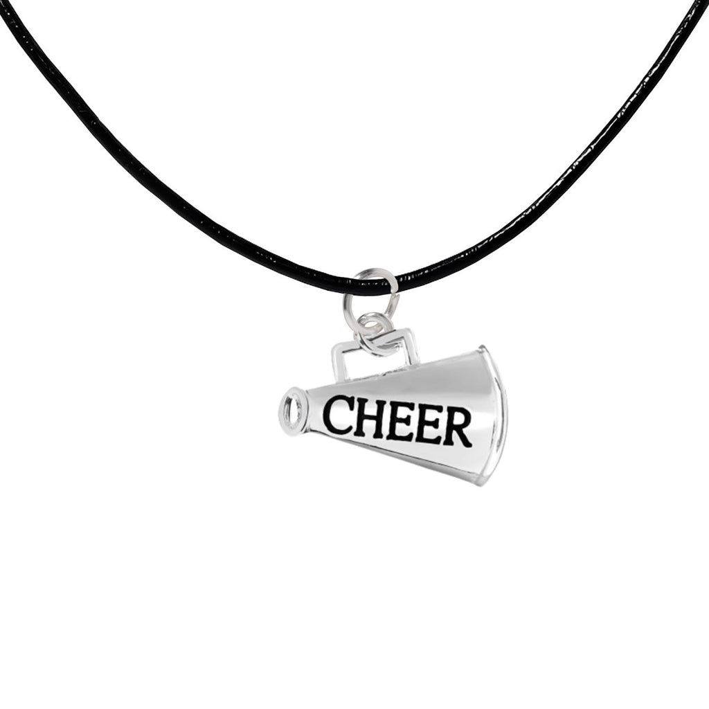 Cheerleading Megaphone Black Leather Cord Necklaces - Fundraising For A Cause