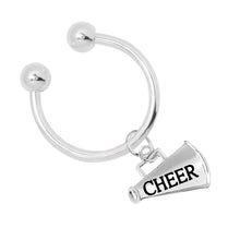 Load image into Gallery viewer, Cheerleading Megaphone Horseshoe Style Key Chains - Fundraising For A Cause