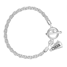 Load image into Gallery viewer, Cheerleading Megaphone Silver Rope Bracelets - Fundraising For A Cause