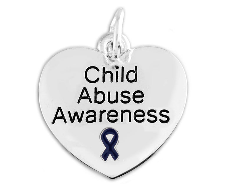 Child Abuse Awareness Heart Charm - Fundraising For A Cause