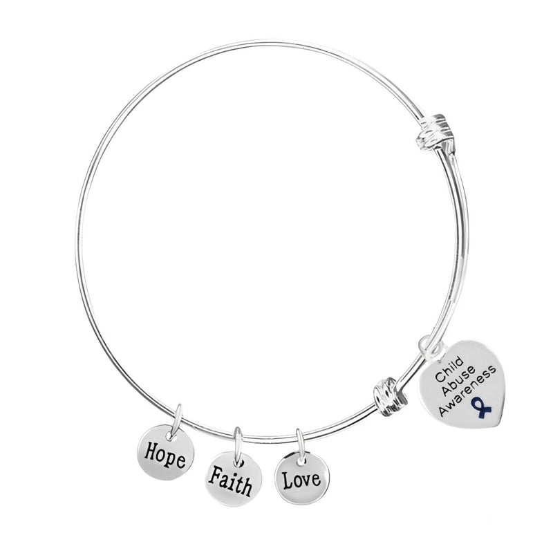 Child Abuse Heart Retractable Charm Bracelets - Fundraising For A Cause