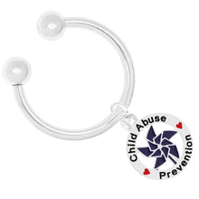 Load image into Gallery viewer, Child Abuse Prevention Blue Pinwheel Charm Key Chains - Fundraising For A Cause