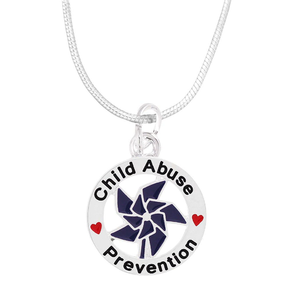 Child Abuse Prevention Blue Pinwheel Charm Necklaces - Fundraising For A Cause