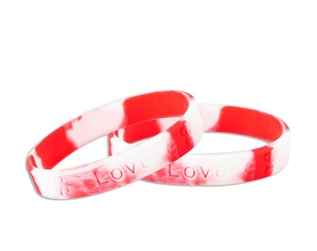 Child Red & White Awareness Silicone Bracelet Wristbands - Fundraising For A Cause