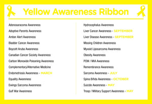 Child Yellow Awareness Silicone Bracelet Wristbands - Fundraising For A Cause