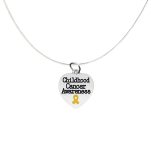 Childhood Cancer Awareness Heart Charm Necklaces - Fundraising For A Cause