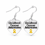 Childhood Cancer Awareness Heart Earrings - Fundraising For A Cause