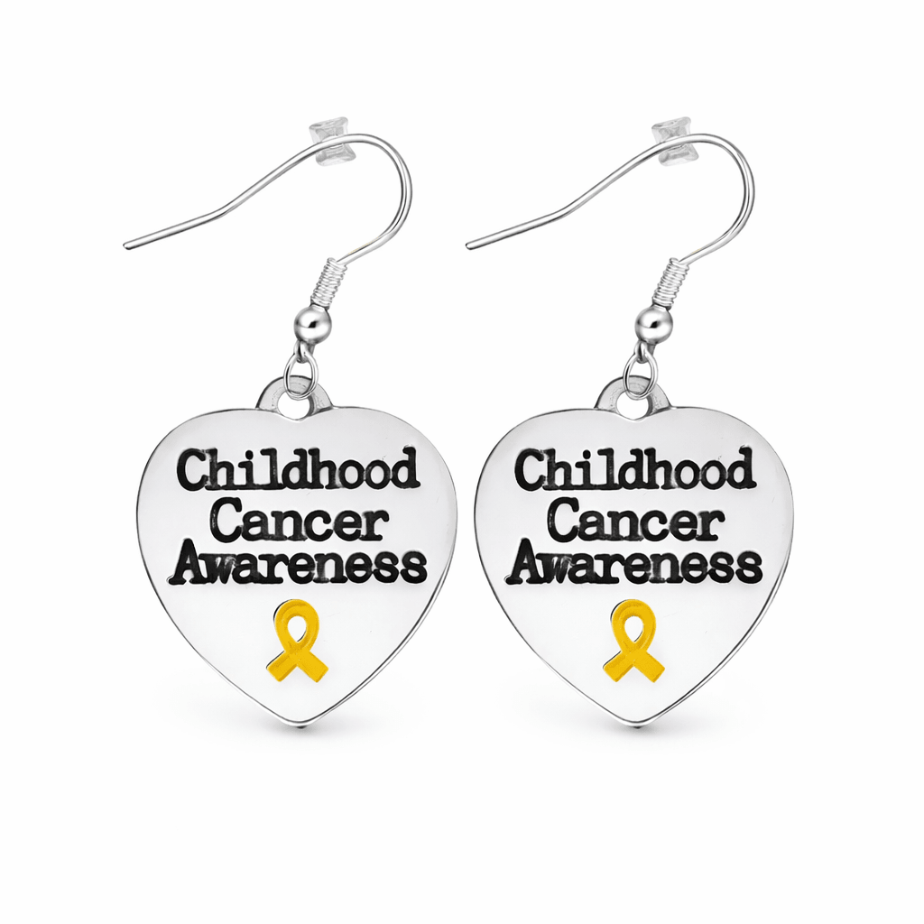 Childhood Cancer Awareness Heart Earrings - Fundraising For A Cause
