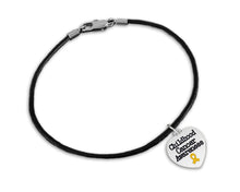 Load image into Gallery viewer, Childhood Cancer Awareness Heart Leather Bracelets - Fundraising For A Cause