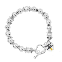 Load image into Gallery viewer, Childhood Cancer Heart Awareness Charm Silver Beaded Bracelets - Fundraising For A Cause