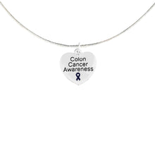 Load image into Gallery viewer, Colon Cancer Awareness Heart Necklaces - Fundraising For A Cause