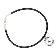 Load image into Gallery viewer, Crohn&#39;s Awareness Black Leather Cord Bracelets - Fundraising For A Cause