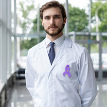 Load image into Gallery viewer, Crohn&#39;s Disease Purple Awareness Satin Ribbon Pins - Fundraising For A Cause