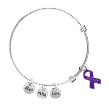 Load image into Gallery viewer, Crohn&#39;s Disease Purple Ribbon Retractable Bracelets - Fundraising For A Cause