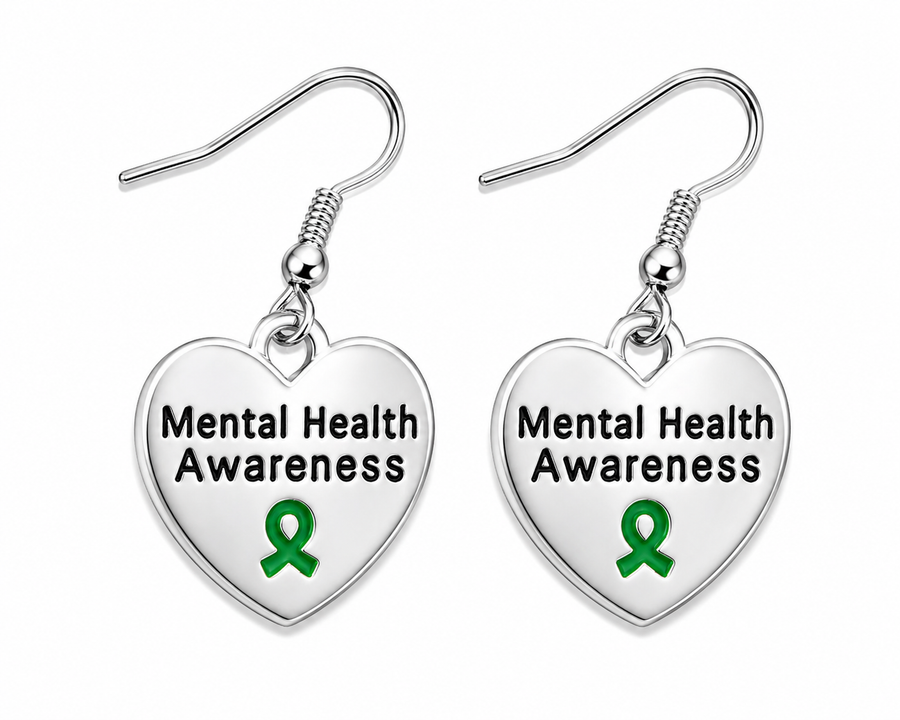 Mental Health Awareness Heart Earrings