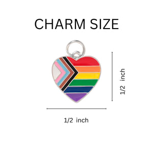 Daniel Quasar Flag Heart Charm Hanging Earrings - Fundraising For A Cause