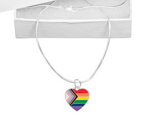 Daniel Quasar Flag Heart Charm Necklaces - Fundraising For A Cause