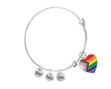 Load image into Gallery viewer, Daniel Quasar Flag Heart Charm Retractable Bracelets - Fundraising For A Cause