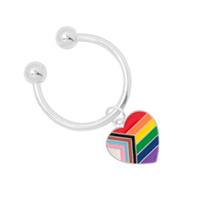 Load image into Gallery viewer, Daniel Quasar Heart Flag Charm Horseshoe Key Chains - Fundraising For A Cause