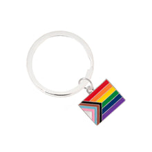 Load image into Gallery viewer, Daniel Quasar Progress Pride Flag Split Ring Key Chains - Fundraising For A Cause