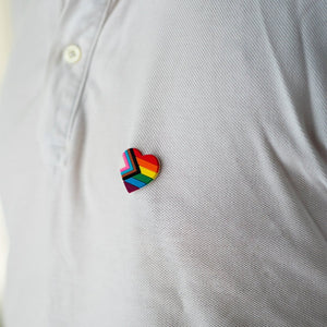 Daniel Quasar Progress Pride Heart Silicone Pins - Fundraising For A Cause