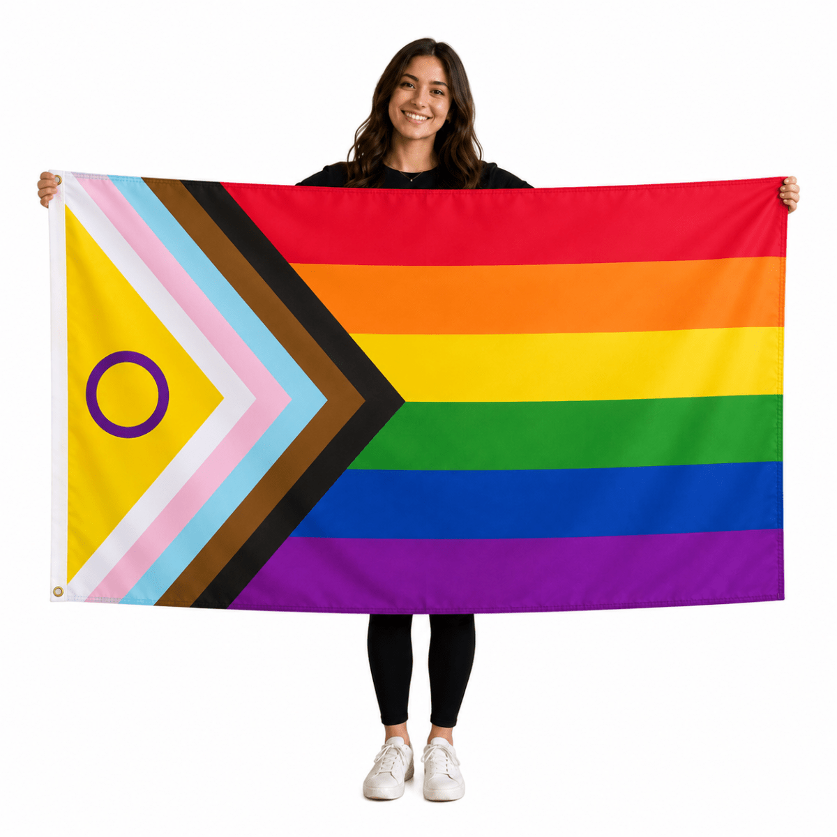 Daniel Quasar Intersex-Inclusive 3 Feet by 5 Feet Nylon PRIDE Flag - Fundraising For A Cause