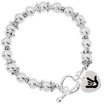 Load image into Gallery viewer, Deaf Symbol for I love You Hand Sign Beaded Charm Bracelets - Fundraising For A Cause