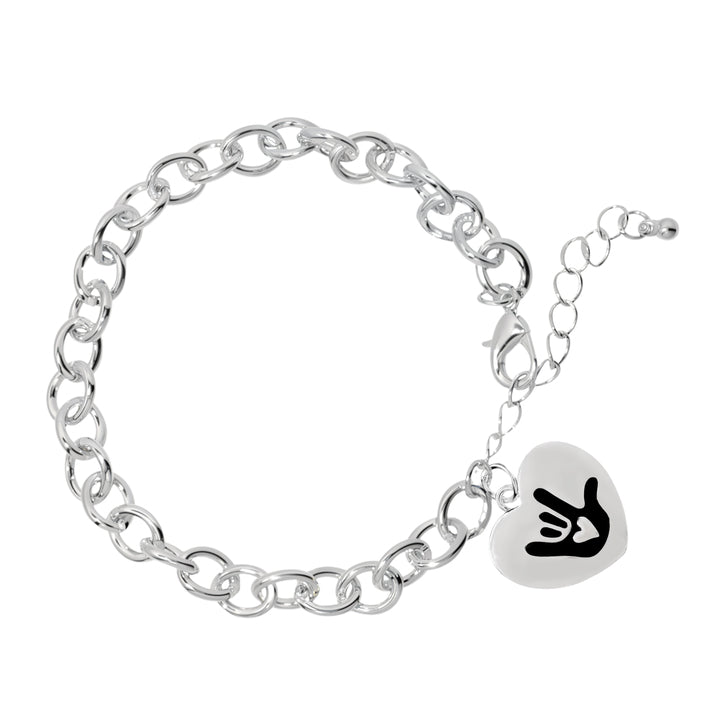 Deaf Symbol I love You Hand Sign Chunky Charm Bracelets - Fundraising For A Cause