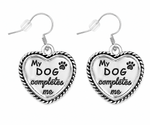 My Dog Completes Me Heart Earrings - Fundraising For A Cause