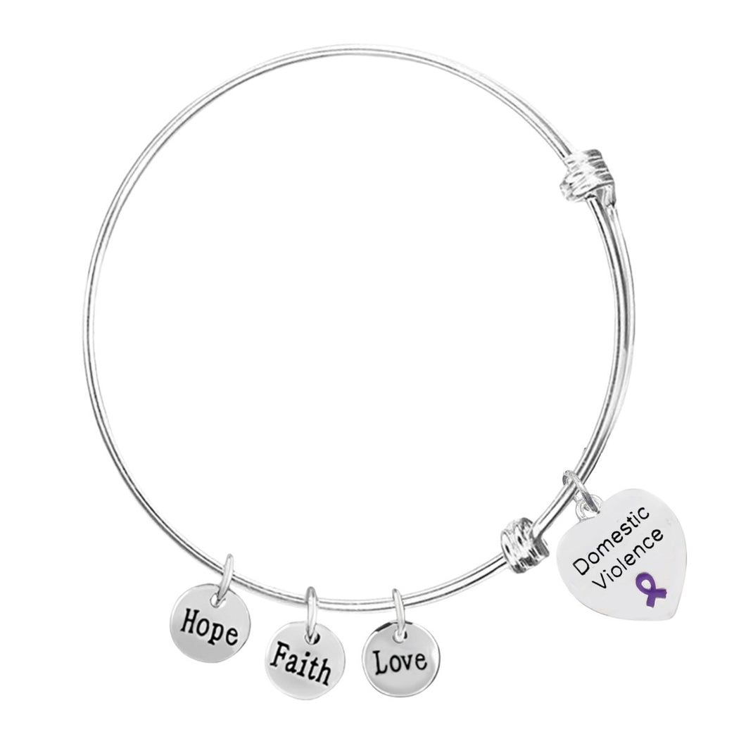 Domestic Violence Heart Retractable Charm Bracelets - Fundraising For A Cause