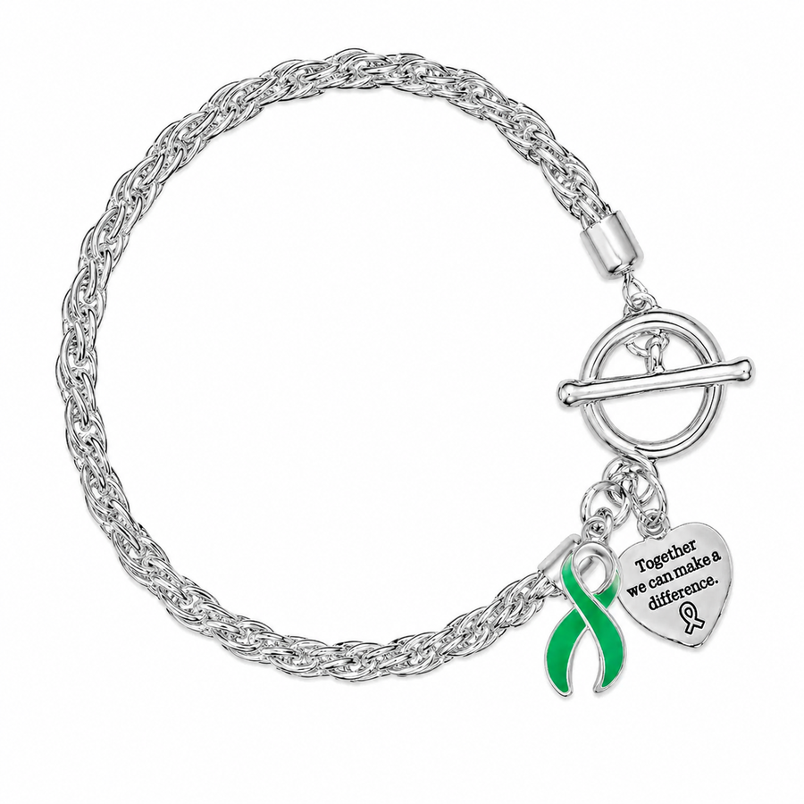 Green Ribbon Awareness Charm Bracelets