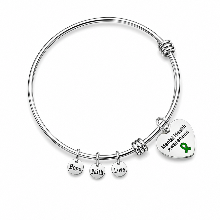 Mental Health Awareness Retractable Charm Bracelets
