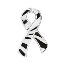 Load image into Gallery viewer, Ehlers Danlos Syndrome (EDS, hEDS) Zebra Ribbon Pins - Fundraising For A Cause