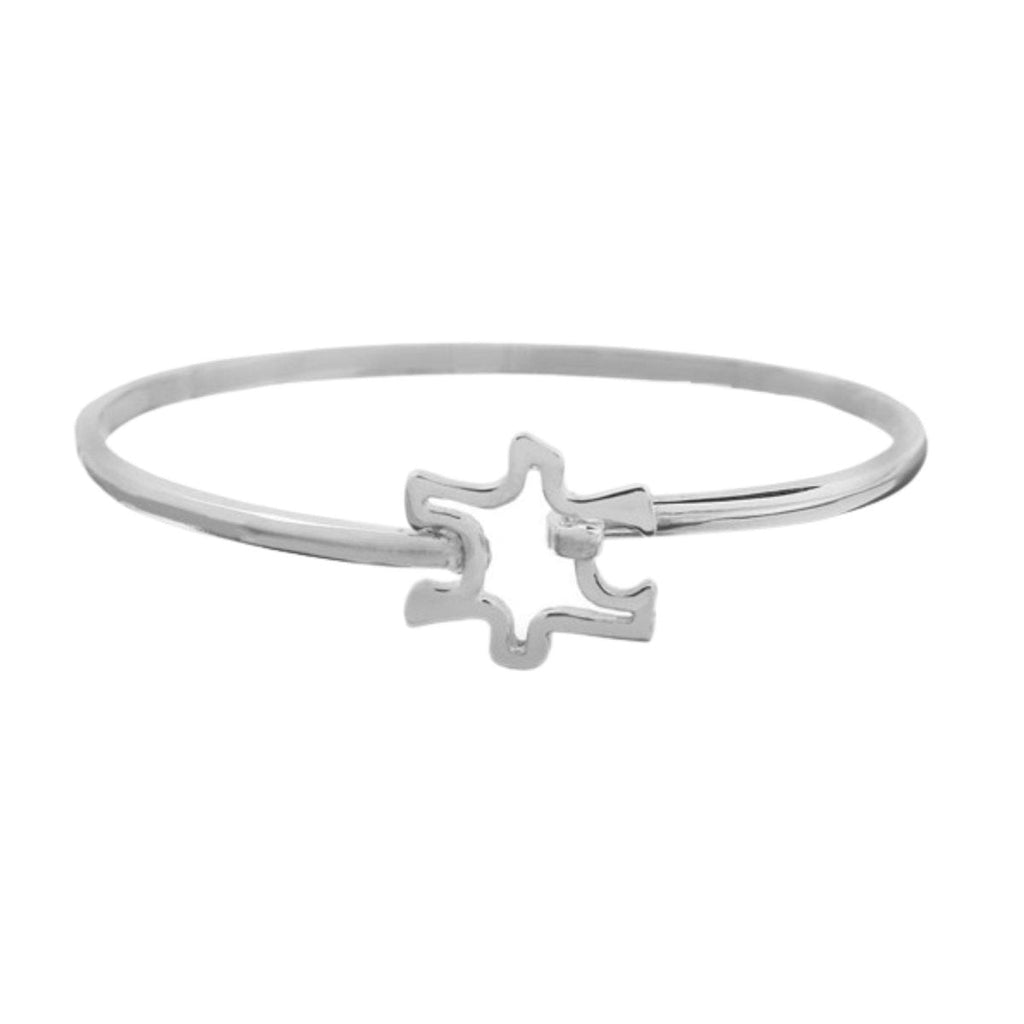 Elegant Puzzle Piece Autism Awareness Bangle Bracelets - Fundraising For A Cause