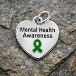 green ribbon mental health charm