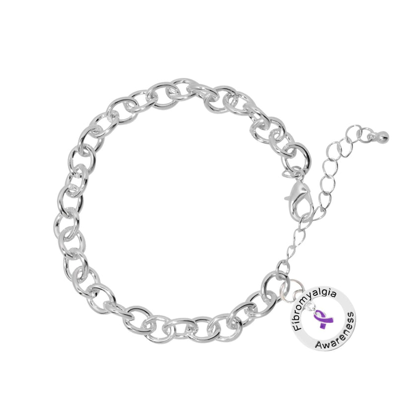 Fibromyalgia Awareness Circle Chunky Charm Bracelets - Fundraising For A Cause