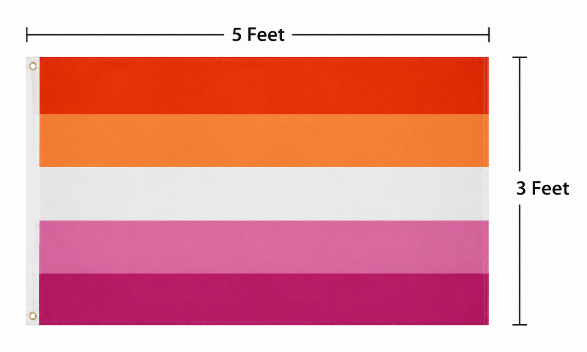 Sunset Lesbian 3 Feet by 5 Feet Nylon PRIDE Flag - Fundraising For A Cause