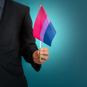 Small Bisexual Flags on a Stick